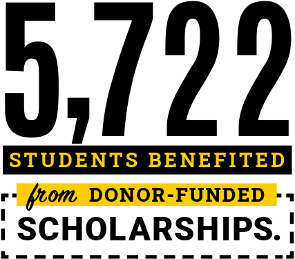 5,722 students benefitted from privately funded scholarships