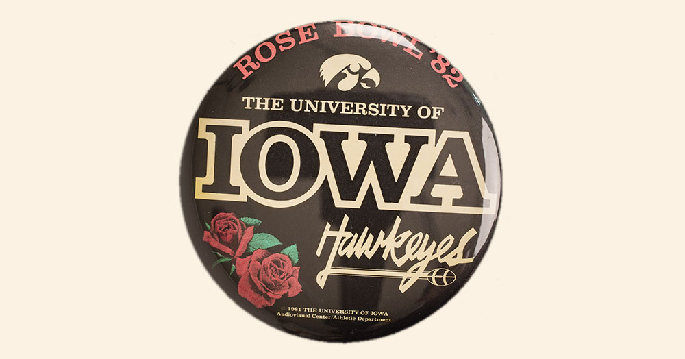 1982 Iowa Rose Bowl Button