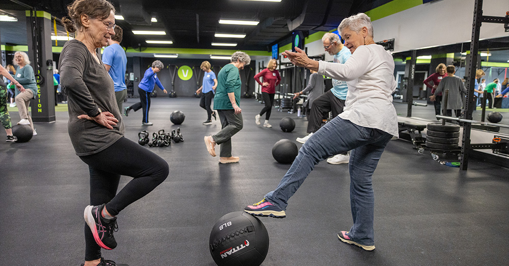 Senior College participants take part in Strong, Steady, and Sharp: Define Your Aging Experience Through Movement.