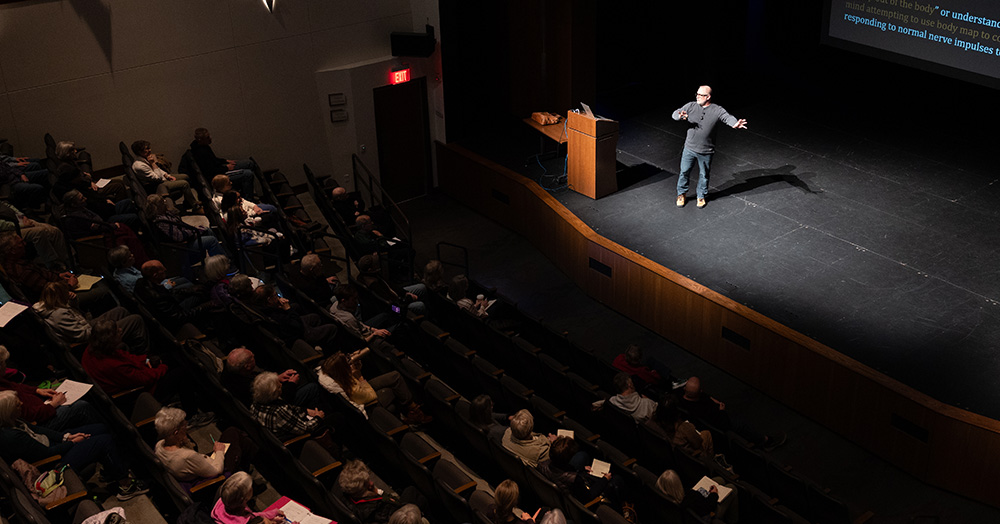 Robert Cargill presenting at Senior College