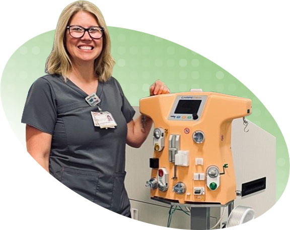 Nurse with machine